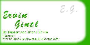 ervin gintl business card